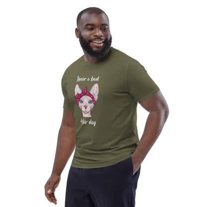 "NEVER A BAD HAIR DAY" UNISEX ECO TEE