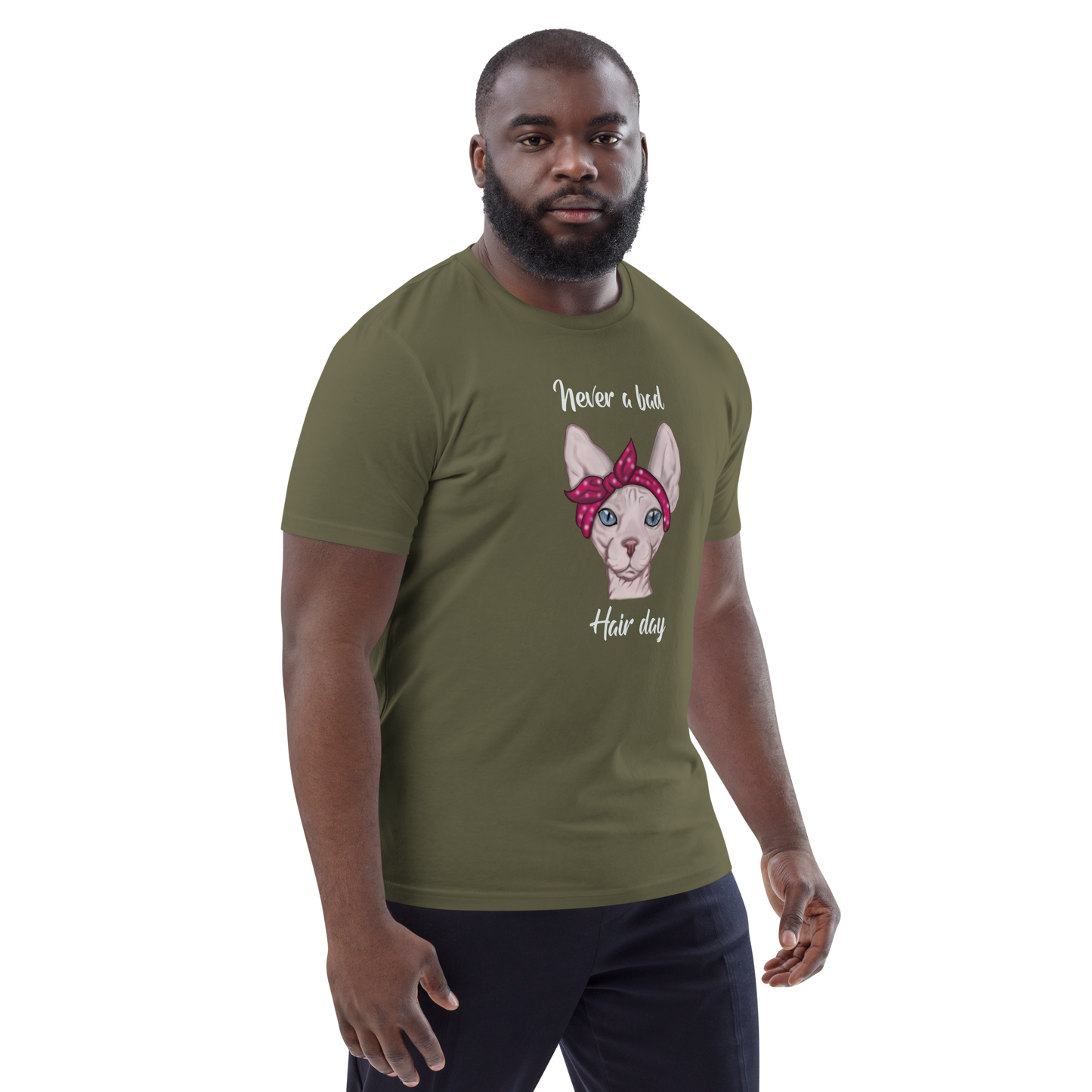 "NEVER A BAD HAIR DAY" UNISEX ECO TEE